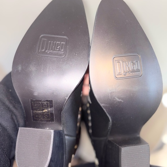 Dingo Black and White Embroidered Heeled Boots - Picture 6 of 13